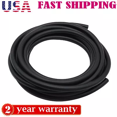 Black Fuel Hose Line 3/8'' In Push Lock NBR Rubber SAE 30R7 300PSI 25FT • $35.84