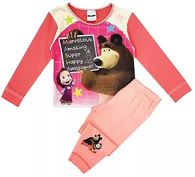 Girls Masha And The Bear Pyjamas 18 Months Upto 5 Years • £7.95