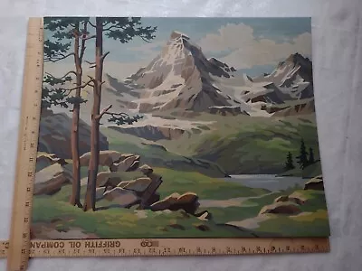 Vintage Paint By Number Mountain Landscape Painting 20 X16  Finish PBN • $65