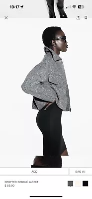 Zara Cropped Boucle Jacket • $35