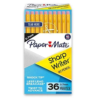 Paper Mate Mechanical Pencils SharpWriter Pencils 0.7mm HB #2 Yellow 36 ... • $14.07