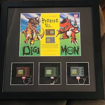 Digimon Tamagotchi Digivice V1 1997 Frame Promo Promotional Ad Poster V-Pet￼ ￼ • $2999