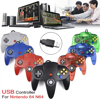 Wired USB N64 Controller Gamepad For Nintendo 64 PC Gaming Linux Raspberry Pi • $23.74