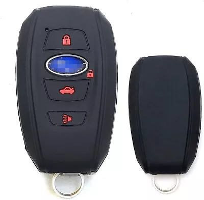 Black Silicone Key Fob Cover W/ Red Keys For Subaru BRZ Legacy Impreza WRX/Sti • $9.99