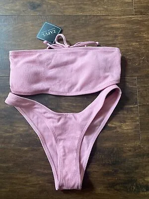 Zaful Womens Bikini Forever Young 2 Piece Swimsuit Padded Size M/6 New W/Tag • $15