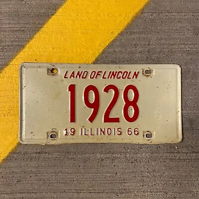 1966 Illinois License Plate 1928 Low Number Four Digit Auto Garage Model A Year • $79.50