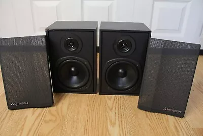 RARE MITSUBISHI M-SS5 Bookshelf Surround Sound Speakers Satellite Pair Small 10  • $94.52