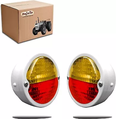 Rear Vintage Light Set White Body White Ring Lens Amber And Red For Tractor • $64.23