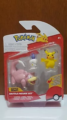 Pokemon Deluxe Action  Slowpoke & Litwick & Pikachu  - Battle Figure Set- Mint • $18