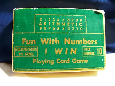 Vintage 1951 Fun With Numbers Game Multiplication #10 Mathematics Flash Cards • $4.75