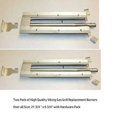 Viking Grill 304 Stainless U Burner W/ Shield 21 3/4  X 6 3/4  New - (2) Pack • $189.99