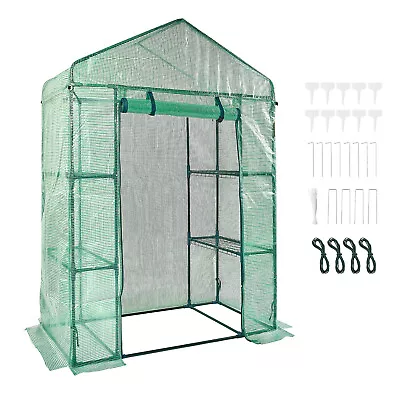 VEVOR Walk-in Greenhouse Portable Garden Green House With Stable Shelves PE Tarp • $80.99