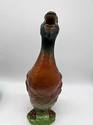 St. Clement Made In France Majolica Duck Ceramic Pitcher 13” #7492 • $55