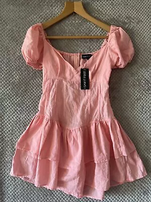 I Saw It First Womens Dress Corset Frill Skater Dress Size 8 Pink New With Tags • £19.99