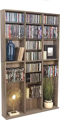 Media Storage Cabinet Game Movie Video Organizer CD DVD Tower Stand Shelf Rack • $142.49