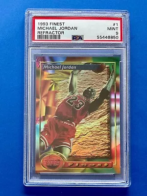 1993 94 Topps Finest Refractor Michael Jordan Card #1 PSA 9 Mint Bulls Goat • $2888