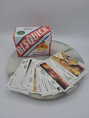Vintage BISQUICK Tin Metal Recipe Box Holder Advertisement With Cards EUC! • $25