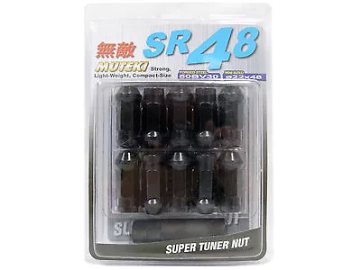 MUTEKI SR48 Black 12X1.5 48MM Extended Open Ended 20 Pcs Lug Nuts Set Cone Seat • $48.80