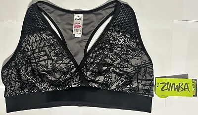 Official Zumba Wear Bra Top Ladies V Bra Gunmetal Grey. Size XL New & Tags • £25