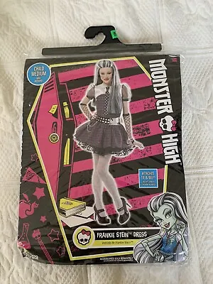 Girls Monster High Frankie Stein Halloween Dress Size M 8-10 NWT Costume • $22