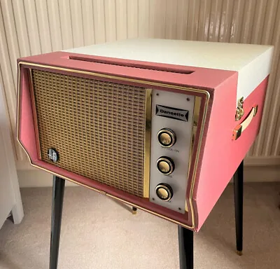 £420 • Buy DANSETTE HiFi VINTAGE RECORD PLAYER FULLY WORKING 1964. RARE PINK AND WHITE.