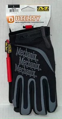 Mechanix Wear 911744 Utility Multipurpose Gloves Black Grey Large NEW • $13.95