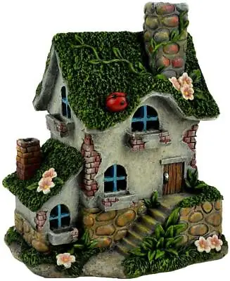 Miniature Dollhouse Fairy Garden 9  Solar Cottage House - Buy 3 Save $5 • $49.95