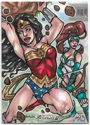 DC Comics Women Of Legend ~ AMBER SHELTON Sketch Card AP ~ Wonder Woman/Artemis • $69.95