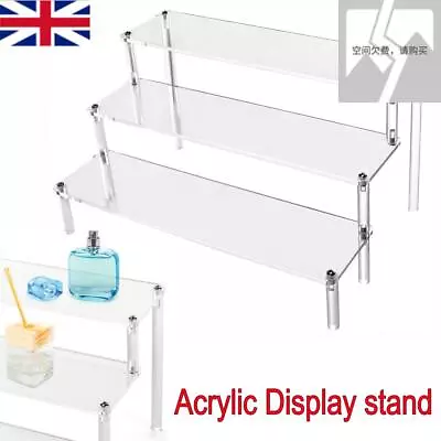 Acrylic Riser 3-Tier Self-Install Display Shelf Removable Rack For Figures • £7.31