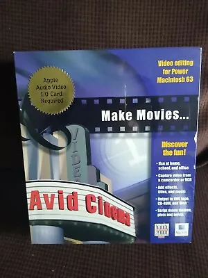 Avid Cinema Make Movies Video Editing For Mac 0S Quick Time NEW • $29.99