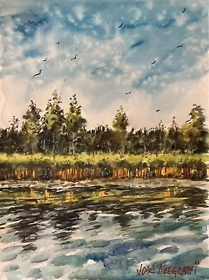 Original Watercolor Painting The Marsh  9  X 12   NOT A PRINT • $120