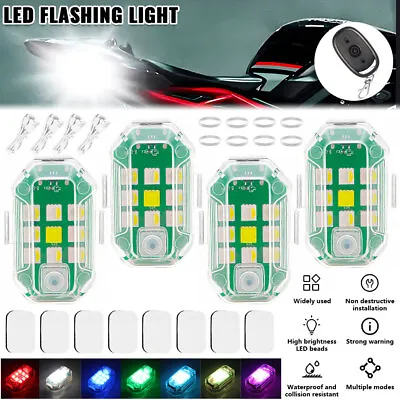 4xRechargeable Flashing Lights Wireless LED Strobe Light For Motorcycle Car Bike • $19.95