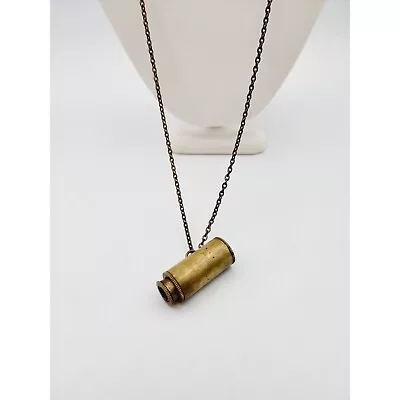 Brass Tone Vintage Kaleidoscope Chain Pendant Necklace 28  • $22.99