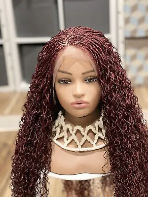 Braided Wig. Length Is 28 Inches Long. Lace Frontal  Burgundy Wig. • $170