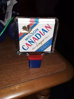 Vintage Molson Beer Tap Handle Thick Lucite About 5.5  Rare Canadian Beer 2 Side • $56