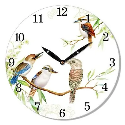 $19.95 • Buy MDF Round Wall Clock 30cm Kookaburra Hanging Art Battery Home Decor Gift Boxed