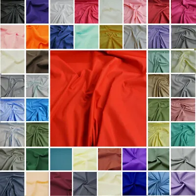 Plain Coloured Polycotton Fabric Poly Cotton Dress Craft Poplin Costume Lining • £2.50