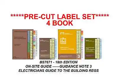 ELECTRICAL PRECUT PAGE MARKERS TABS LABELS IET 18th Edition BS7671 ON SITE GUIDE • £24