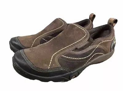 Merrell Womens Brown Mimosa Moc Bracken Hiking Slip On Loafer Shoes Size US 7 • $17.99