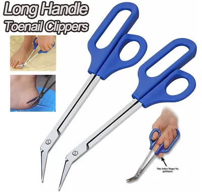 2-PCS Easy Grip Long Handled Toenail Scissors Clippers Nippers • $5.99