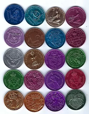 20 Different 10 Gage Mardi Gras Doubloon Coin Lot Rex Zulu Thoth Pandora Juno • $13.59