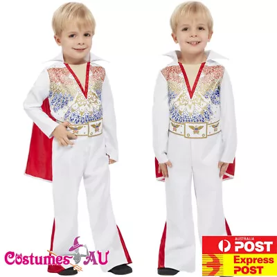 Toddler Elvis Presley Jumpsuit Boys 50s Costume 1950s Boys Rock N Roll Pop Star • $47.49