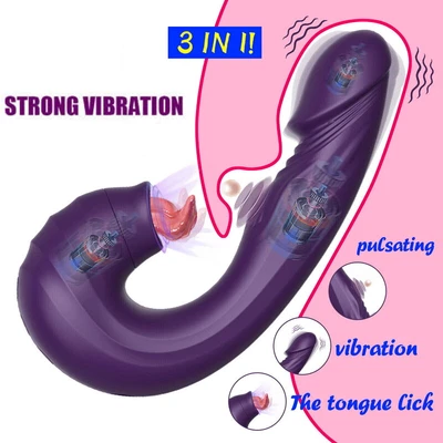$38.95 • Buy Sucking Rabbit Vibrator Dildo G-Spot Clit Licker Massager 3IN1 Sex Toys Women