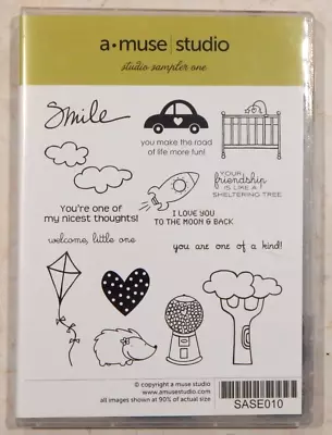 Used A Muse Studio Rubber Stamps  STUDIO SAMPLER ONE  #SAS3010 Hearts Fun Cute • $8.99