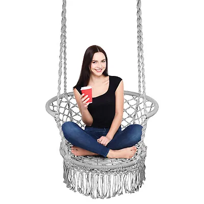 £33.99 • Buy Hammock Swing Chair Hanging Cotton Rope Outdoor Garden Patio Macrame Chairs