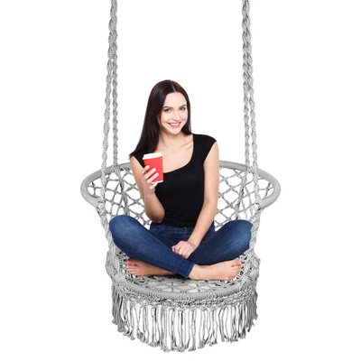 £33.99 • Buy Hammock Swing Chair Hanging Cotton Rope Outdoor Garden Patio Macrame Chairs