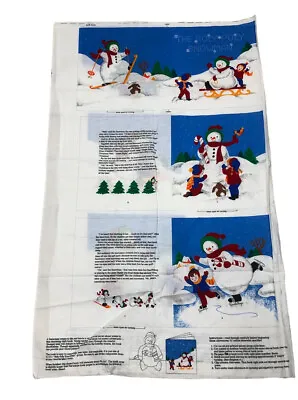 Roly Poly Snowman Cut & Sew Fabric Panel Soft Baby Book Gift Heirloom Beginner • $9.09