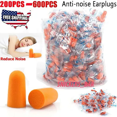 600pc Ear Plugs Lot Bulk Soft Orange Foam Sleep Travel Noise Shooting Earplugs • $27.69