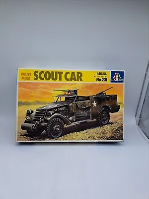 Italeri White M3A1 Scout Car 1:35 Scale Model Kit 231 (Open Box) • $25