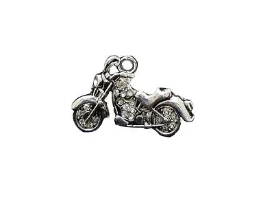 Motorcycle Clear Crystal Charm Only Jewelry Assembly Beads Craft Supplies Biker • $12.99